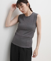 シンプルノースリーブサマーニット