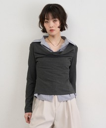 Layered Collar Draped Top / レイヤードカラードレープトップ