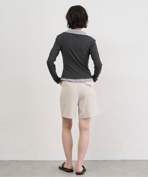 NUJOH(ヌゾ)の「Layered Collar Draped Top / レイヤードカラードレープトップ(シャツ/ブラウス・レディース・グレー/チャコールグレー・FREE)」の14枚目の写真