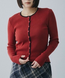 color line rib knit cardigan / カラーラインリブニットカーディガン