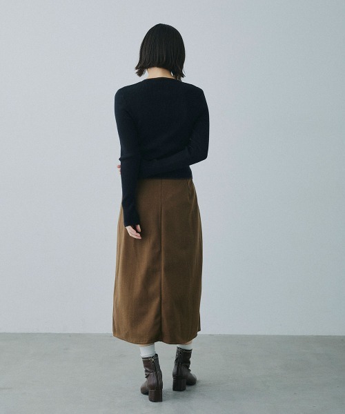 Clum（クルム）の「color line rib knit cardigan / カラーラインリブニットカーディガン（カーディガン/ボレロ・レディース・ブラック/バーガンディー・FREE）」の8枚目の写真