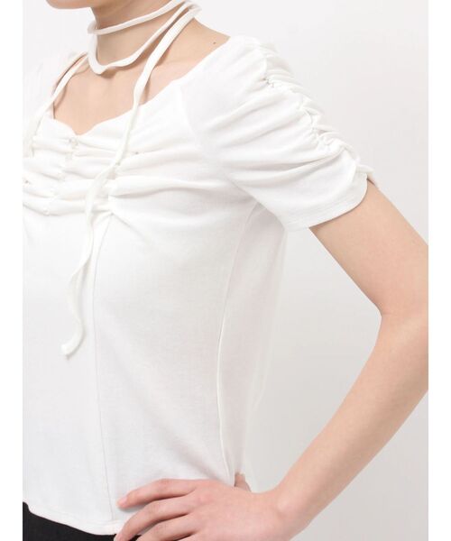 dazzlin(ダズリン)の「タイ付ギャザーカットトップス(Tシャツ/カットソー・レディース・イエロー/ブラウン/オフホワイト/ブルー・FREE)」の13枚目の写真