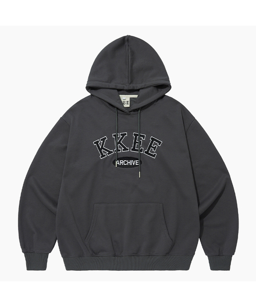 KKEEE(ケーケーイーイー)の「KKEE シグネチャーオーバーサイズフードパーカー(4色)(パーカー・レディース・ミックスグレー/ブラック/ネイビー/チャコール・LARGE/X-LARGE)」の3枚目の写真