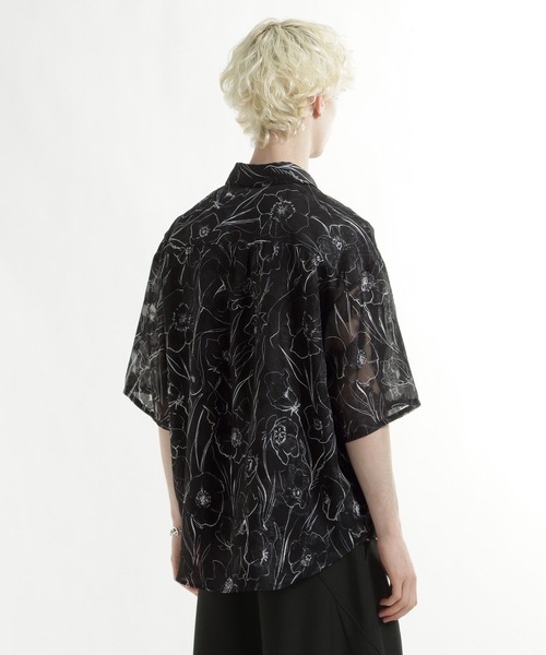 HARE（ハレ）の「フラワーシアージャガードシャツ(HARE)（シャツ/ブラウス・メンズ・ブラック/ホワイト/ベージュ・SMALL/MEDIUM）」の12枚目の写真