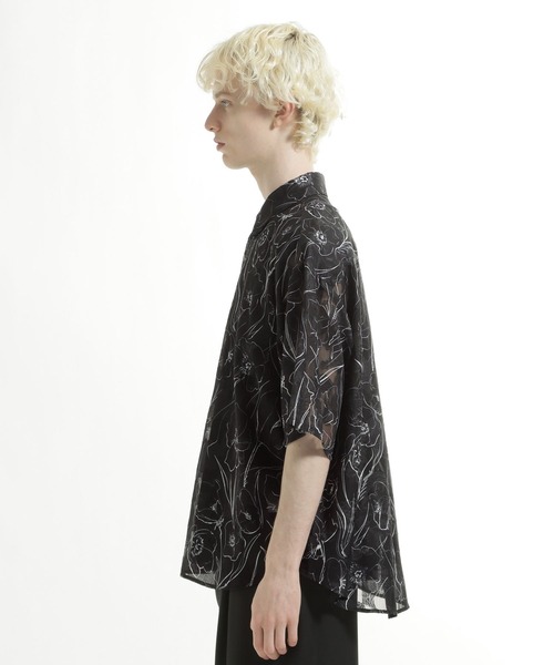 HARE（ハレ）の「フラワーシアージャガードシャツ(HARE)（シャツ/ブラウス・メンズ・ブラック/ホワイト/ベージュ・SMALL/MEDIUM）」の16枚目の写真
