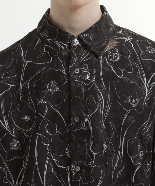 HARE（ハレ）の「フラワーシアージャガードシャツ(HARE)（シャツ/ブラウス・メンズ・ブラック/ホワイト/ベージュ・SMALL/MEDIUM）」の19枚目の写真