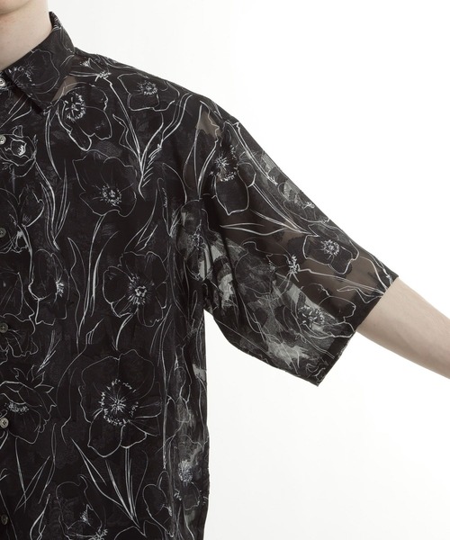 HARE（ハレ）の「フラワーシアージャガードシャツ(HARE)（シャツ/ブラウス・メンズ・ブラック/ホワイト/ベージュ・SMALL/MEDIUM）」の20枚目の写真