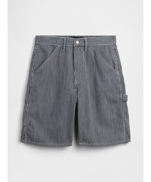 GAP(ギャップ)の「9インチ デニム レールロード ストライプ カーペンター ショートパンツ(デニムパンツ・メンズ・ブルー・28W/30W/34W)」の3枚目の写真