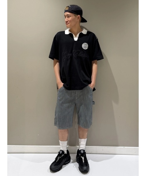 GAP（ギャップ）の「9インチ デニム レールロード ストライプ カーペンター ショートパンツ（デニムパンツ・メンズ・ブルー・28W/30W/34W/32W/36W）」の7枚目の写真