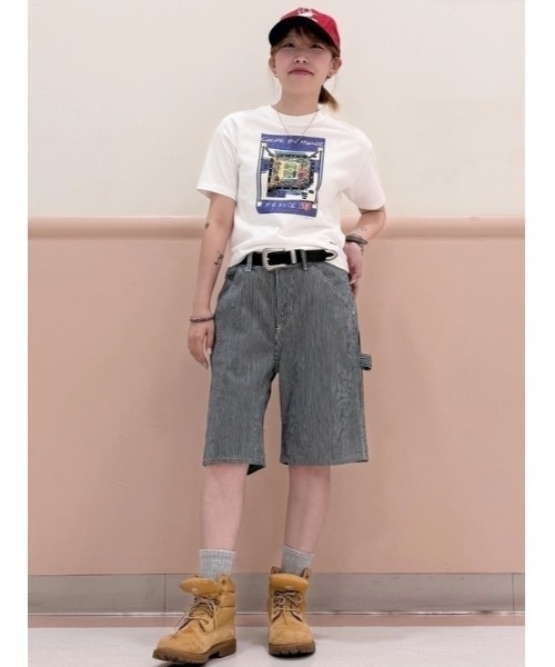 GAP（ギャップ）の「9インチ デニム レールロード ストライプ カーペンター ショートパンツ（デニムパンツ・メンズ・ブルー・28W/30W/34W/32W/36W）」の8枚目の写真