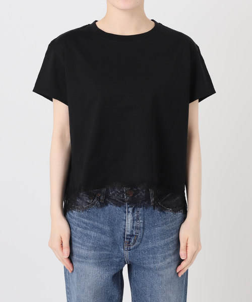 Spick & Span(スピックアンドスパン)の「《追加》ヘムレース付きTシャツ(Tシャツ/カットソー・レディース・ブラック/ホワイト・FREE)」の21枚目の写真
