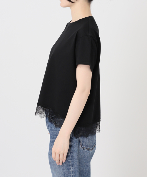 Spick & Span(スピックアンドスパン)の「《追加》ヘムレース付きTシャツ(Tシャツ/カットソー・レディース・ブラック/ホワイト・FREE)」の22枚目の写真