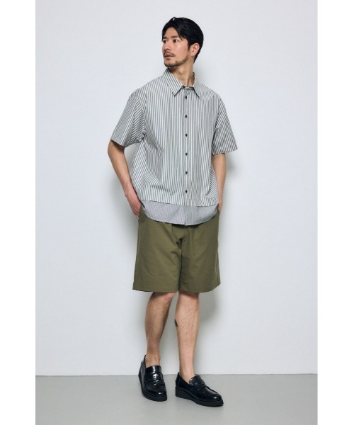 AZUL by moussy(アズールバイマウジー)の「フェイクレーヤードストライプシャツ(シャツ/ブラウス・メンズ・グレー系その他/ブルー系その他・MEDIUM/LARGE)」の6枚目の写真