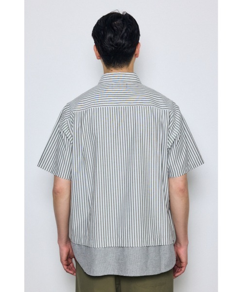 AZUL by moussy(アズールバイマウジー)の「フェイクレーヤードストライプシャツ(シャツ/ブラウス・メンズ・グレー系その他/ブルー系その他・MEDIUM/LARGE)」の9枚目の写真