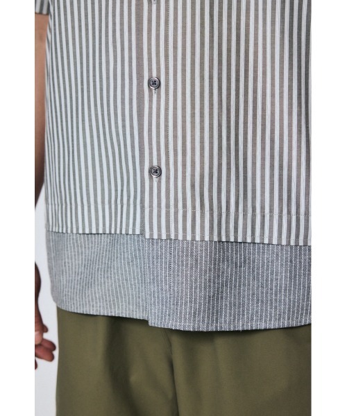 AZUL by moussy(アズールバイマウジー)の「フェイクレーヤードストライプシャツ(シャツ/ブラウス・メンズ・グレー系その他/ブルー系その他・MEDIUM/LARGE)」の12枚目の写真