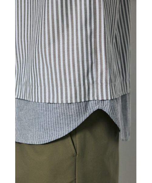 AZUL by moussy(アズールバイマウジー)の「フェイクレーヤードストライプシャツ(シャツ/ブラウス・メンズ・グレー系その他/ブルー系その他・MEDIUM/LARGE)」の13枚目の写真