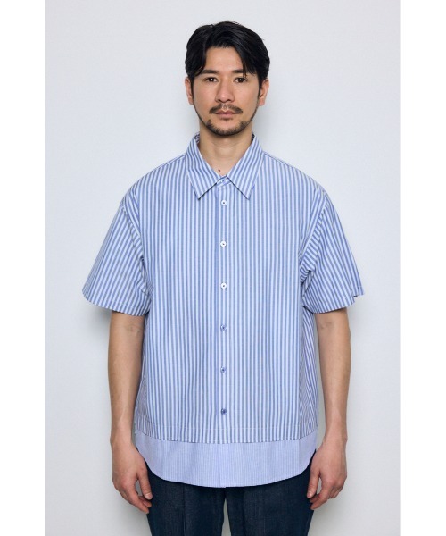 AZUL by moussy(アズールバイマウジー)の「フェイクレーヤードストライプシャツ(シャツ/ブラウス・メンズ・グレー系その他/ブルー系その他・MEDIUM/LARGE)」の18枚目の写真