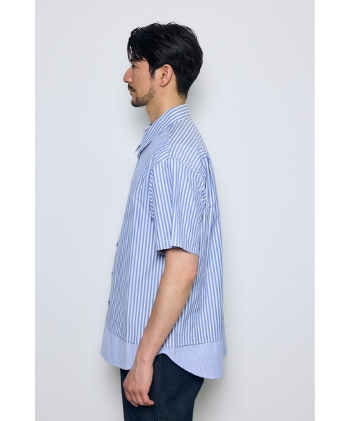 AZUL by moussy(アズールバイマウジー)の「フェイクレーヤードストライプシャツ(シャツ/ブラウス・メンズ・グレー系その他/ブルー系その他・MEDIUM/LARGE)」の19枚目の写真