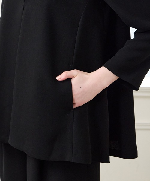 AIMER(エメ)の「【喪服・礼服・WEB限定】マシンウォッシャブル ジャケット風前開きブラウス・ワイドパンツ セットアップブラックフォーマル(スーツパンツ・レディース・ブラック・LARGE/MEDIUM)」の12枚目の写真