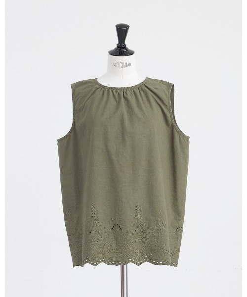 HEAVENLY(ヘブンリー)の「【 HEAVENLY / ヘブンリー 】Cotton Hem Embroidery NS Tops 2624072 DLI(シャツ/ブラウス・レディース・オフホワイト/ブラック/カーキ・FREE)」の18枚目の写真