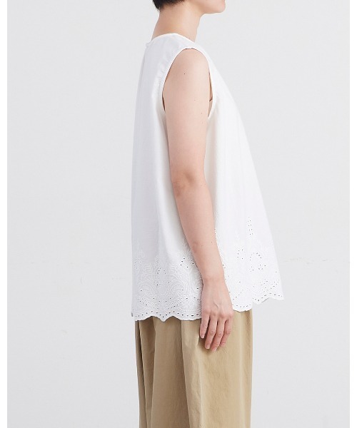 HEAVENLY(ヘブンリー)の「【 HEAVENLY / ヘブンリー 】Cotton Hem Embroidery NS Tops 2624072 DLI(シャツ/ブラウス・レディース・オフホワイト/ブラック/カーキ・FREE)」の10枚目の写真