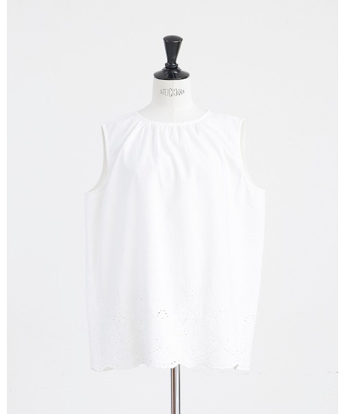 HEAVENLY(ヘブンリー)の「【 HEAVENLY / ヘブンリー 】Cotton Hem Embroidery NS Tops 2624072 DLI(シャツ/ブラウス・レディース・オフホワイト/ブラック/カーキ・FREE)」の16枚目の写真