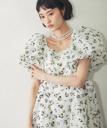 フラワージャガードフォルムドレス