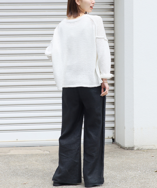 JOURNAL STANDARD relume(ジャーナルスタンダード レリューム)の「《一部WEB限定追加2》麻スリットイージーパンツ(その他パンツ・レディース・ピンク系その他/チョコ/ブラック/ブルー/イエロー/ネイビー/ベージュ・40/38/36)」の9枚目の写真