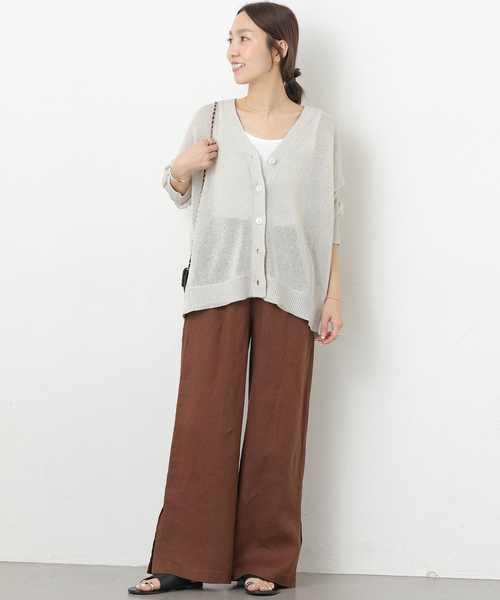 JOURNAL STANDARD relume(ジャーナルスタンダード レリューム)の「《一部WEB限定追加2》麻スリットイージーパンツ(その他パンツ・レディース・ピンク系その他/チョコ/ブラック/ブルー/イエロー/ネイビー/ベージュ・40/38/36)」の13枚目の写真