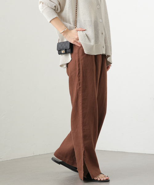 JOURNAL STANDARD relume(ジャーナルスタンダード レリューム)の「《一部WEB限定追加2》麻スリットイージーパンツ(その他パンツ・レディース・ピンク系その他/チョコ/ブラック/ブルー/イエロー/ネイビー/ベージュ・40/38/36)」の18枚目の写真