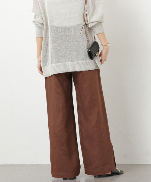 JOURNAL STANDARD relume(ジャーナルスタンダード レリューム)の「《一部WEB限定追加2》麻スリットイージーパンツ(その他パンツ・レディース・ピンク系その他/チョコ/ブラック/ブルー/イエロー/ネイビー/ベージュ・40/38/36)」の19枚目の写真