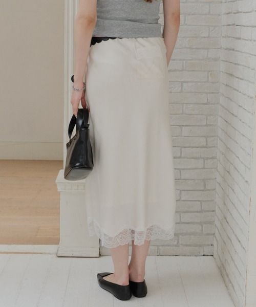 GIUNON(ジウノン)の「satin lace long skirt / サテンレースロングスカート(スカート・レディース・ピンク/グリーン/アイボリー・FREE/0)」の8枚目の写真