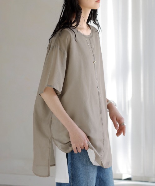 HUG.U(ハグユー)の「レディースシアーTシャツ(Tシャツ/カットソー・レディース・ピンク/ホワイト/モカ/ブラック・FREE)」の20枚目の写真