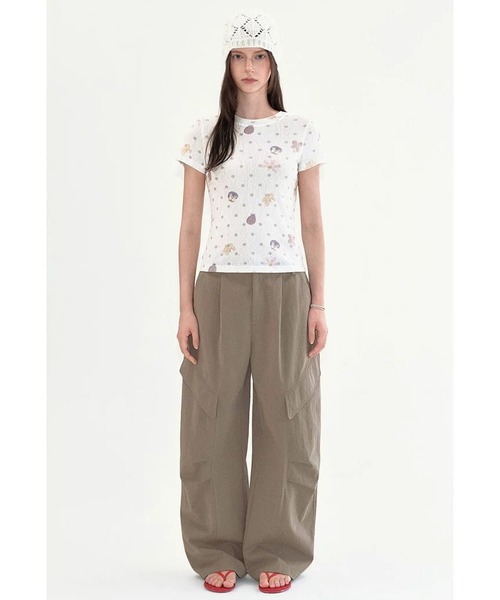 Fano Studios(ファノ ストゥディオズ)の「ドット柄 フラワーモチーフ トップス FX26S278【Fano Studios】【2026SS】(Tシャツ/カットソー・レディース・ホワイト・S/M/L)」の2枚目の写真