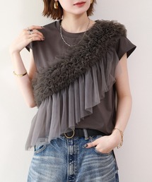 EGLANTINE ボリュームチュールドッキングカットソー 半袖