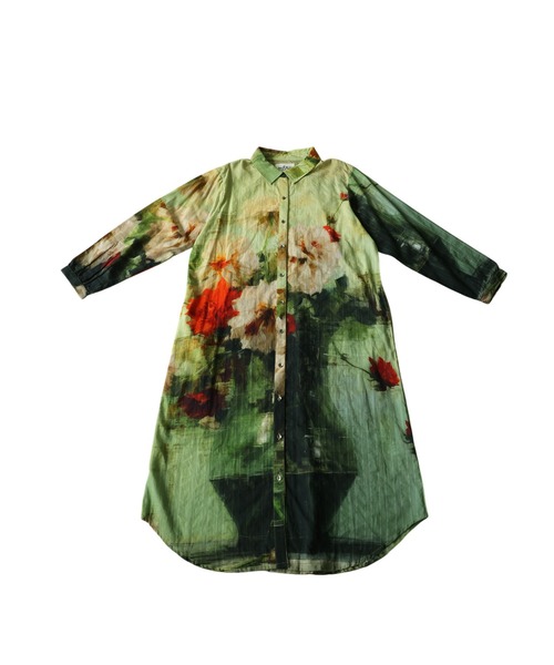 antiqua（アンティカ）の「綿100 アート柄 花柄 シャツワンピース（シャツワンピース・レディース・マルチ・ONESIZE）」の13枚目の写真
