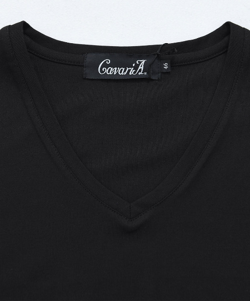 SILVER BULLET（シルバーバレット）の「『CavariA/キャバリア』多機能フライスVネックTEE（Tシャツ/カットソー・メンズ・ブラック/グレイッシュベージュ/ホワイト・L/XL/M）」の16枚目の写真