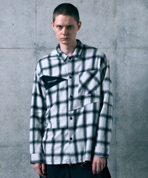 VIRGOwearworks(ヴァルゴウェアワークス)の「FRACTURE CHECK SHIRT(シャツ/ブラウス・メンズ・ブラック/ホワイト/サックスブルー・2/3/4)」の1枚目の写真