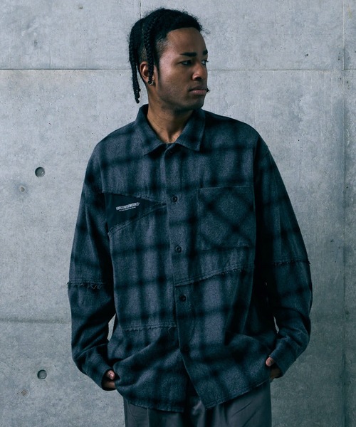 VIRGOwearworks(ヴァルゴウェアワークス)の「FRACTURE CHECK SHIRT(シャツ/ブラウス・メンズ・ブラック/ホワイト/サックスブルー・2/3/4)」の2枚目の写真