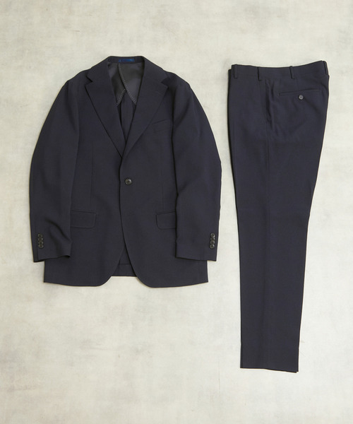 MEN'S MELROSE(メンズメルローズ)の「テックサッカーセットアップスーツ | ウォッシャブル / 防シワ(セットアップ・メンズ・チャコールグレー/ネイビー・3/4/5/2)」の5枚目の写真