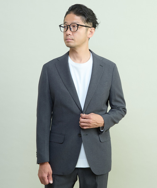 MEN'S MELROSE(メンズメルローズ)の「テックサッカーセットアップスーツ | ウォッシャブル / 防シワ(セットアップ・メンズ・チャコールグレー/ネイビー・3/4/5/2)」の7枚目の写真