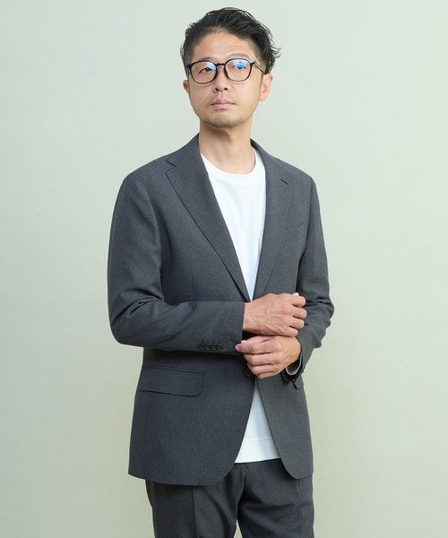 MEN'S MELROSE(メンズメルローズ)の「テックサッカーセットアップスーツ | ウォッシャブル / 防シワ(セットアップ・メンズ・チャコールグレー/ネイビー・3/4/5/2)」の8枚目の写真