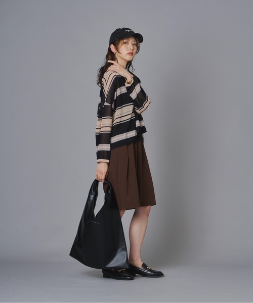 terrace（テラス）の「【接触冷感】マルチボーダーニットプルオーバー（ニット/セーター・レディース・アイボリー/ブルー/ブラック・FREE）」の22枚目の写真