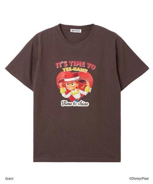 Disney(ディズニー)の「JESSIE / HEART S/S TEE(Tシャツ/カットソー・レディース・ブラウン/ホワイト・ONE SIZE)」の2枚目の写真