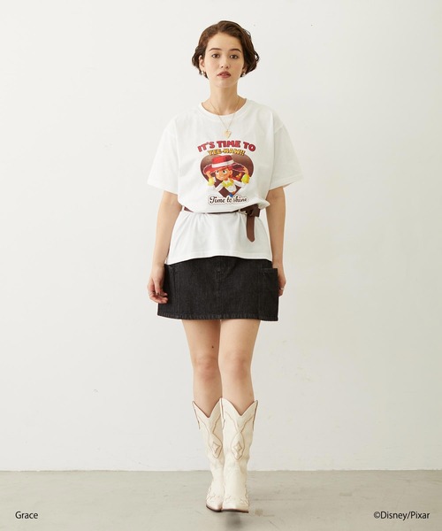Disney(ディズニー)の「JESSIE / HEART S/S TEE(Tシャツ/カットソー・レディース・ブラウン/ホワイト・ONE SIZE)」の7枚目の写真