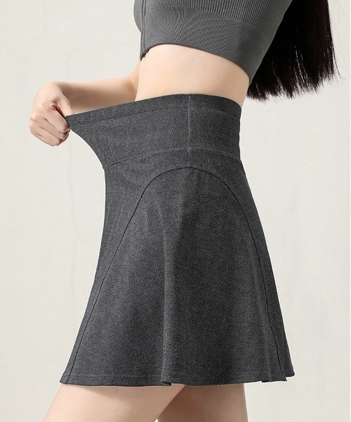 Miniministore(ミニミニストア)の「インナーパンツ付き デニム風ミニスカート(スカート・レディース・ダークブルー/ブラック/ライトブルー・L/M)」の7枚目の写真