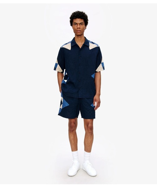 A.P.C.（アーペーセー）の「CHEMISE PATCHWORK（シャツ/ブラウス・メンズ・ネイビー・S/M）」の2枚目の写真