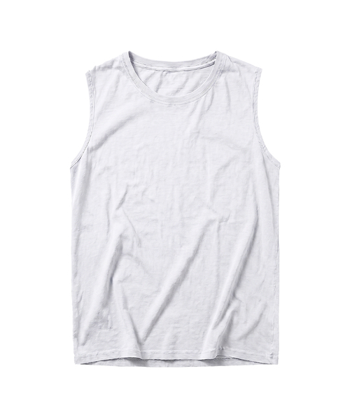 DE GRAND MATIN(ディグランドマーティン)の「Pigment Dyed Relaxed Over-fit Sleeveless(Tシャツ/カットソー・メンズ・ダークグレー/ベージュ/スカイブルー/ホワイト/カーキ・FREE)」の2枚目の写真