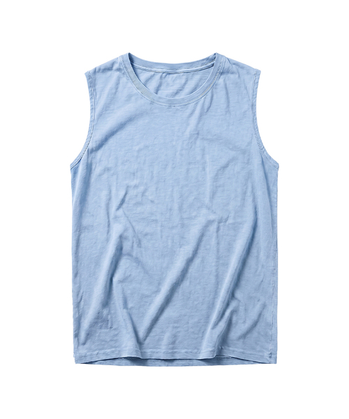 DE GRAND MATIN(ディグランドマーティン)の「Pigment Dyed Relaxed Over-fit Sleeveless(Tシャツ/カットソー・メンズ・ダークグレー/ベージュ/スカイブルー/ホワイト/カーキ・FREE)」の5枚目の写真