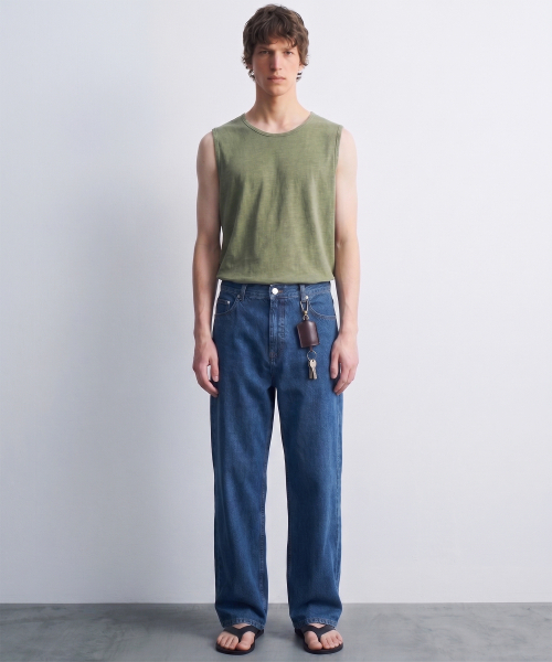 DE GRAND MATIN(ディグランドマーティン)の「Pigment Dyed Relaxed Over-fit Sleeveless(Tシャツ/カットソー・メンズ・ダークグレー/ベージュ/スカイブルー/ホワイト/カーキ・FREE)」の8枚目の写真